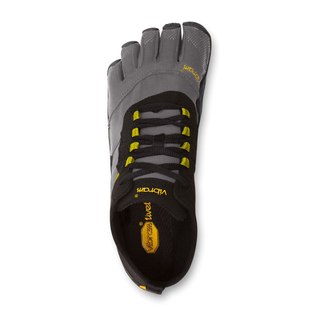 Zapatos Descalzos Hombre Negros/Grises - FiveFingers V-Trek - JZBXGT-621